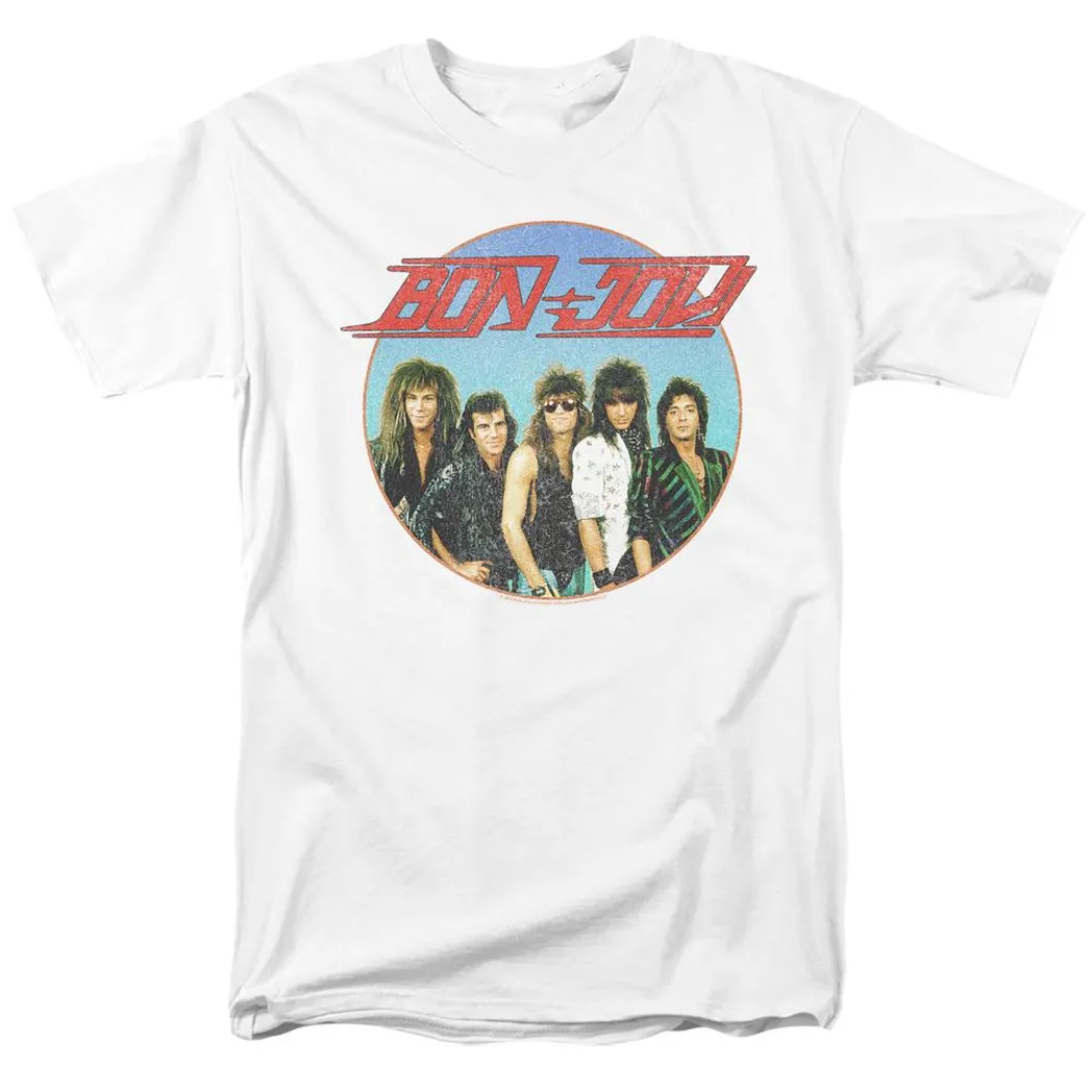 Bon Jovi Bon Sphere Mens T Shirt White