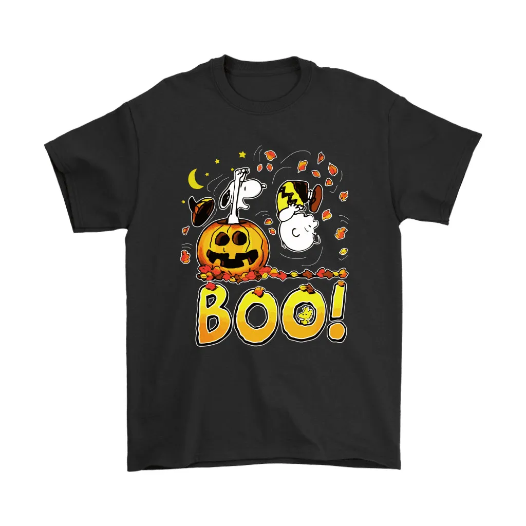 Boo Happy Halloween Charlie Brown Woodstock And Snoopy Unisex T-Shirt, Hoodie, Sweatshirt