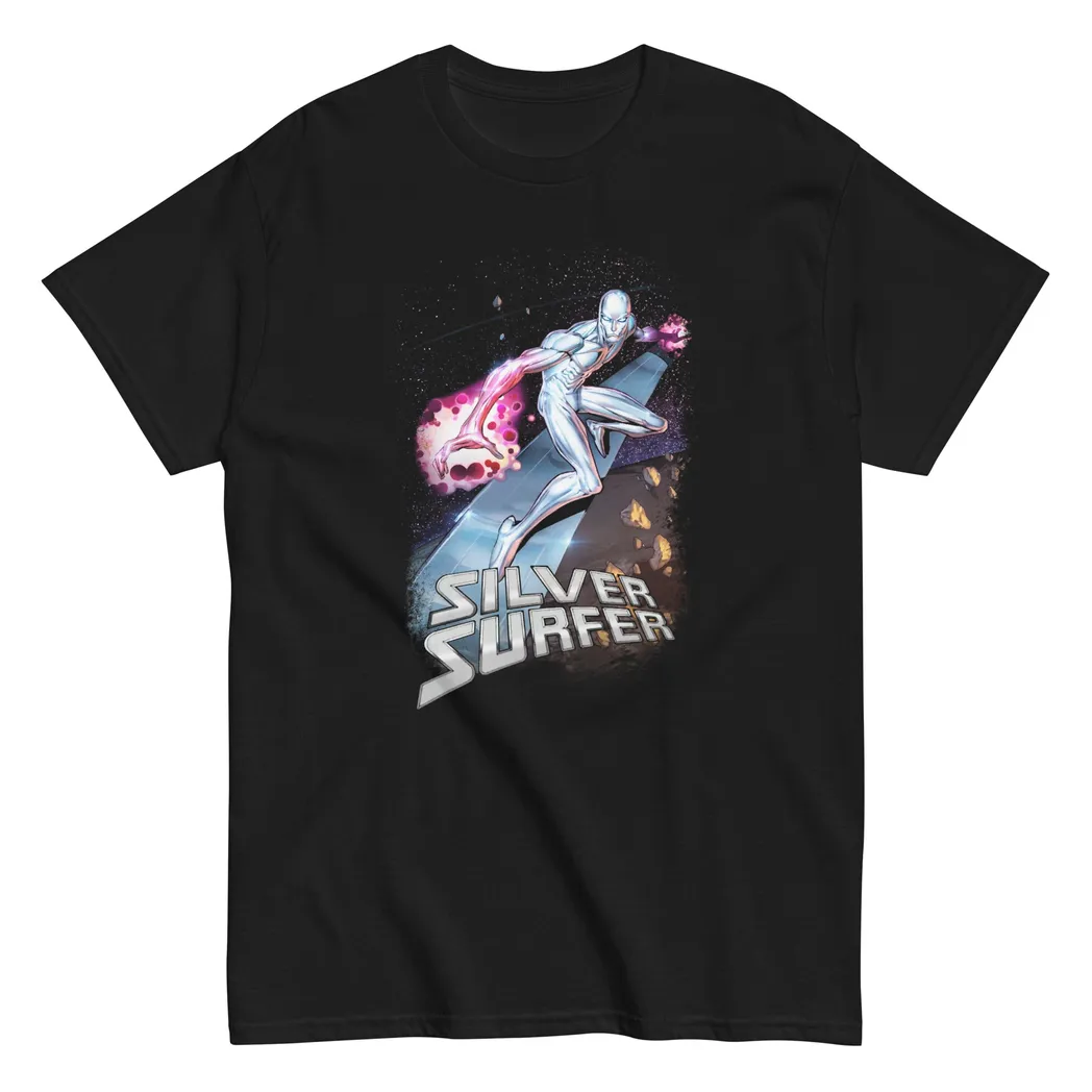 Silver Surfer Animated Mens T-Shirt Black
