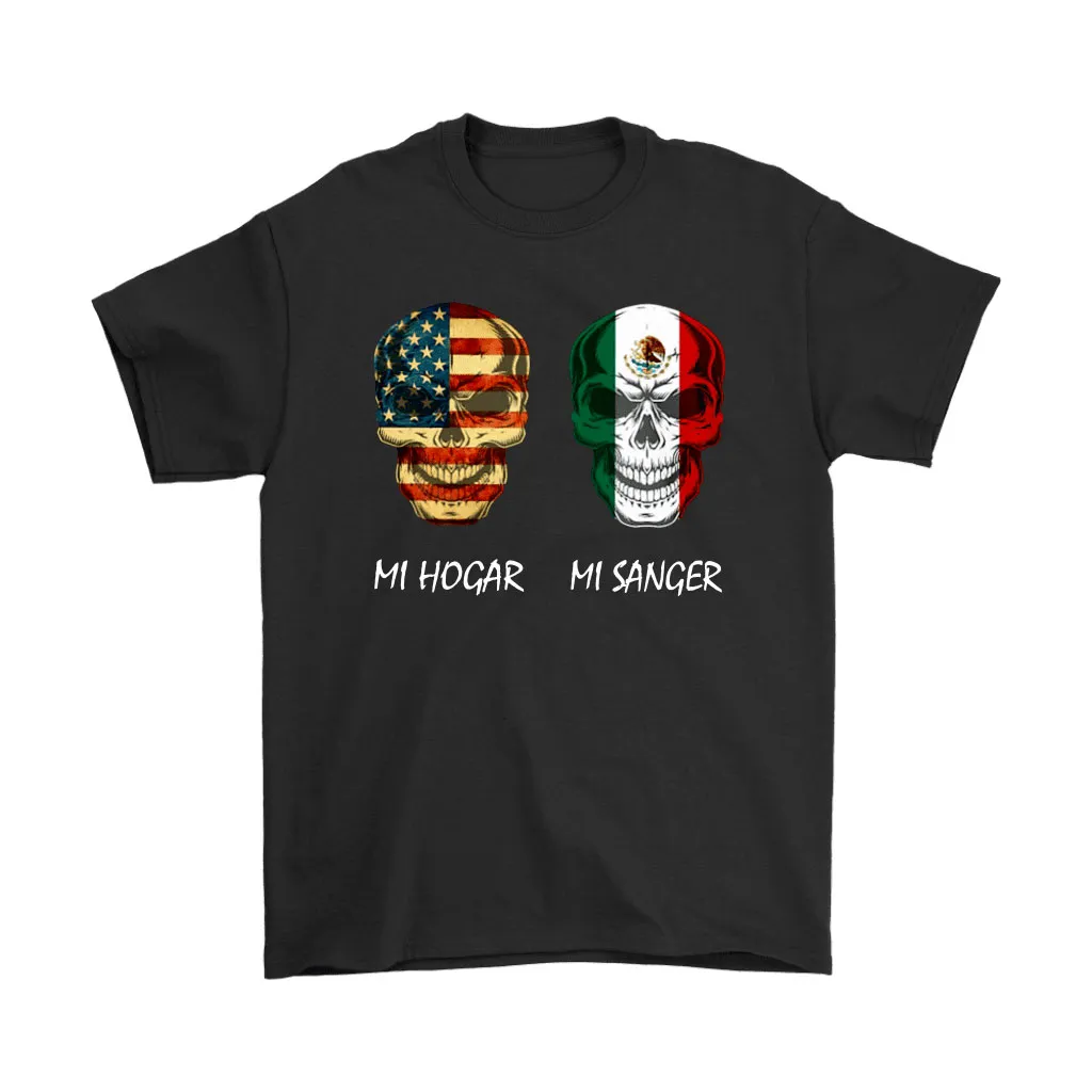 Skeleton Skull America Italia Mi Hogar Mi Sangre Unisex T-Shirt, Hoodie, Sweatshirt