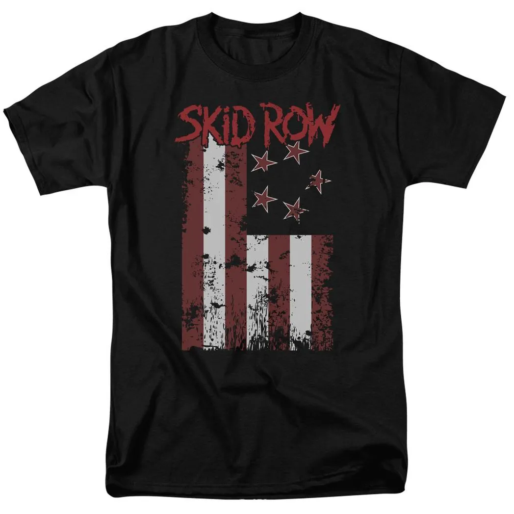 Skid Row Flagged Mens T Shirt Black