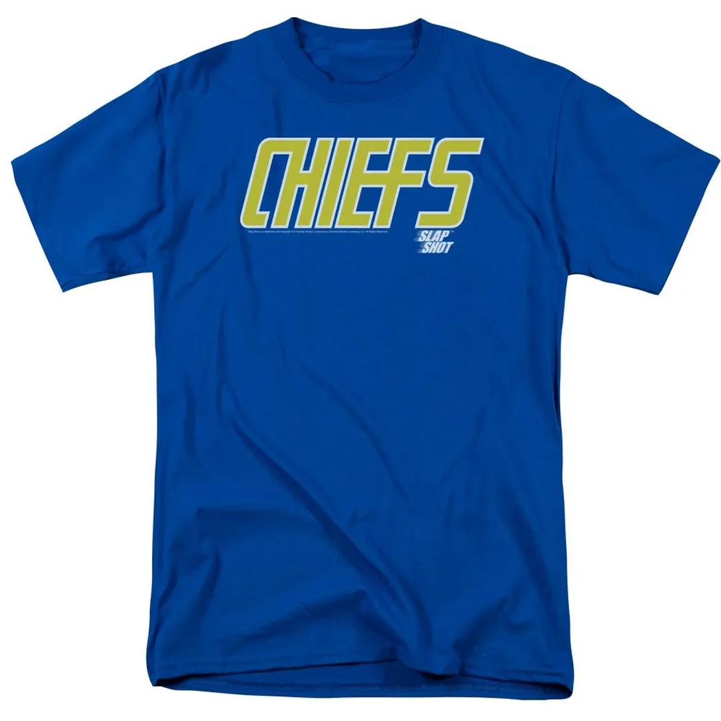 Slap Shot Chiefs Logo Mens T Shirt Royal Blue