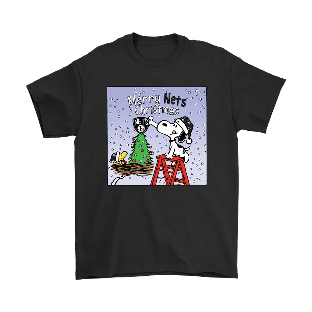 Snoopy And Woodstock Merry Brooklyn Nets Christmas Unisex T-Shirt, Hoodie, Sweatshirt