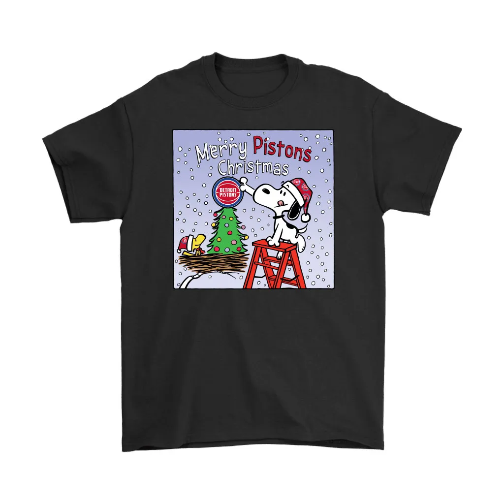 Snoopy And Woodstock Merry Detroit Pistons Christmas Unisex T-Shirt, Hoodie, Sweatshirt