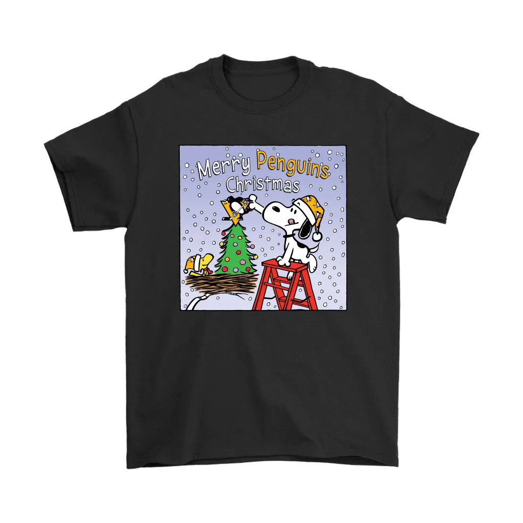 Snoopy And Woodstock Merry Pittsburgh Penguins Christmas Unisex T-Shirt, Hoodie, Sweatshirt