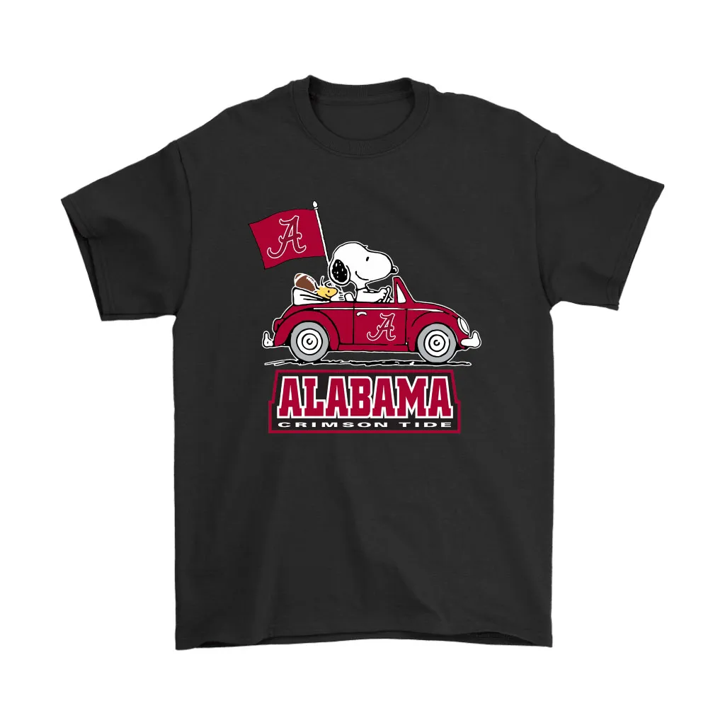 Snoopy And Woodstock Ride The Alabama Crimson Tide Car Ncaa Unisex T-Shirt, Hoodie, Sweatshirt