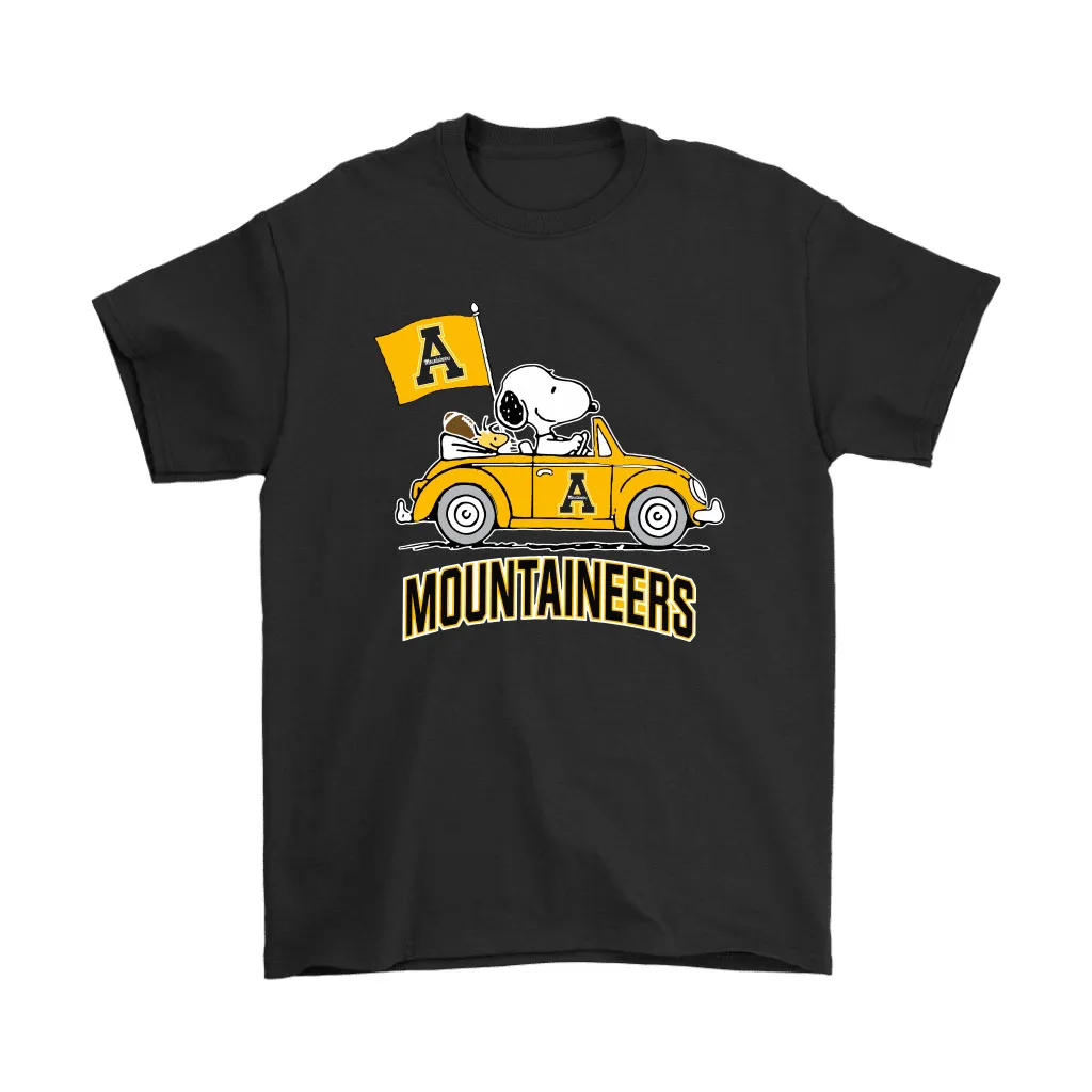 Snoopy And Woodstock Ride The Appalachian State Mountaineers Car Ncaa Unisex T-Shirt, Hoodie, Sweatshirt