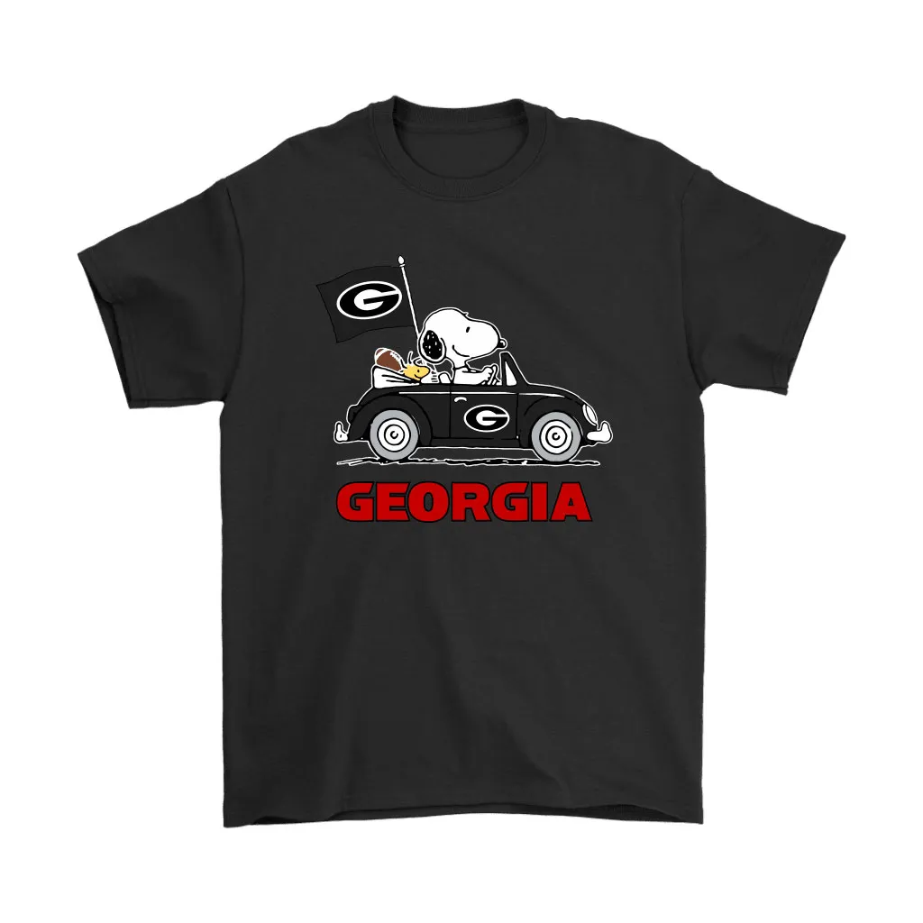 Snoopy And Woodstock Ride The Georgia Bulldogs Car Ncaa Unisex T-Shirt, Hoodie, Sweatshirt