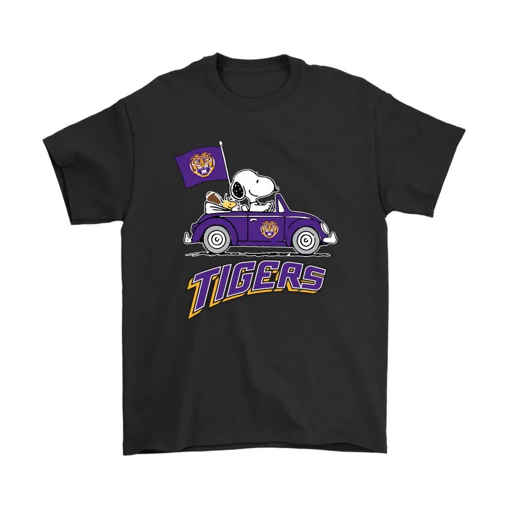 Snoopy And Woodstock Ride The Lsu Tigers Car Ncaa Unisex T-Shirt, Hoodie, Sweatshirt