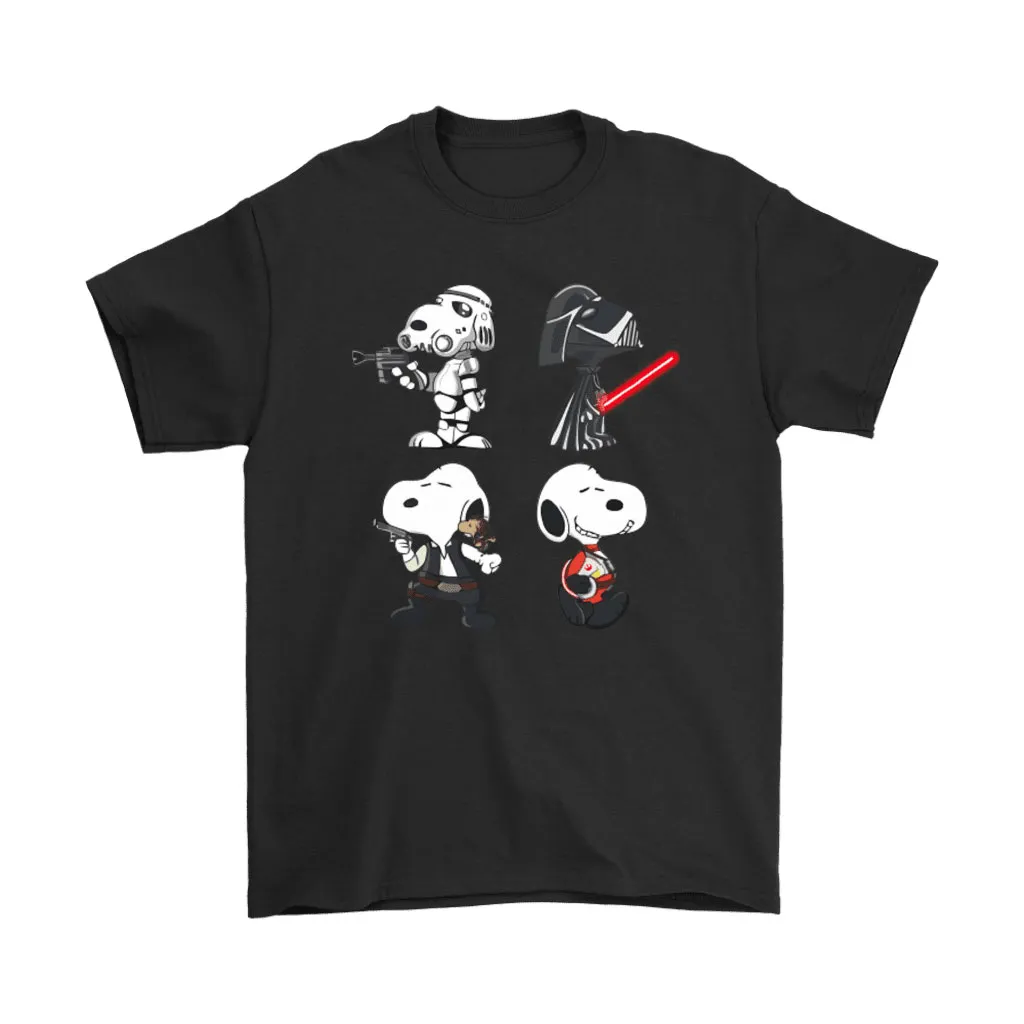 Snoopy Cosplay Trooper Vader Han And Luke Star Wars Snoopy Unisex T-Shirt, Hoodie, Sweatshirt