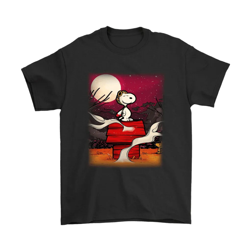 Snoopy Flying Ace Burning Night Snoopy And Woodstock Unisex T-Shirt, Hoodie, Sweatshirt