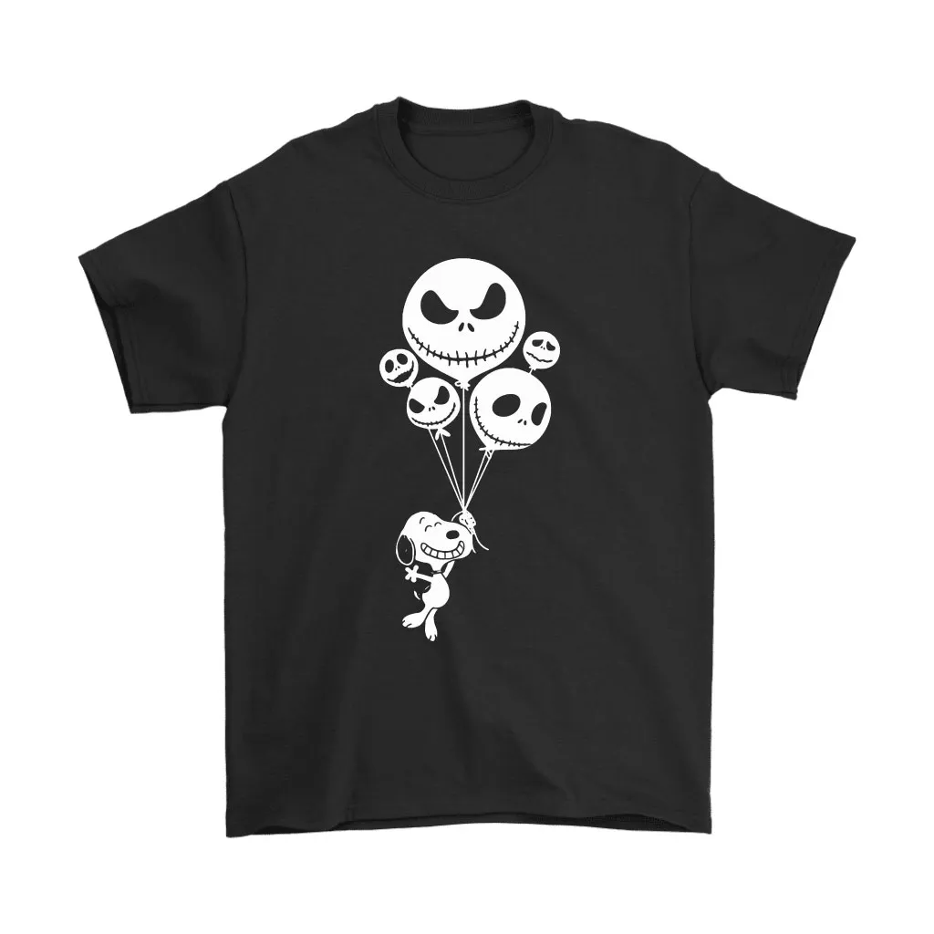 Snoopy Flying Up With Jack Skellington Balloons Unisex T-Shirt, Hoodie, Sweatshirt