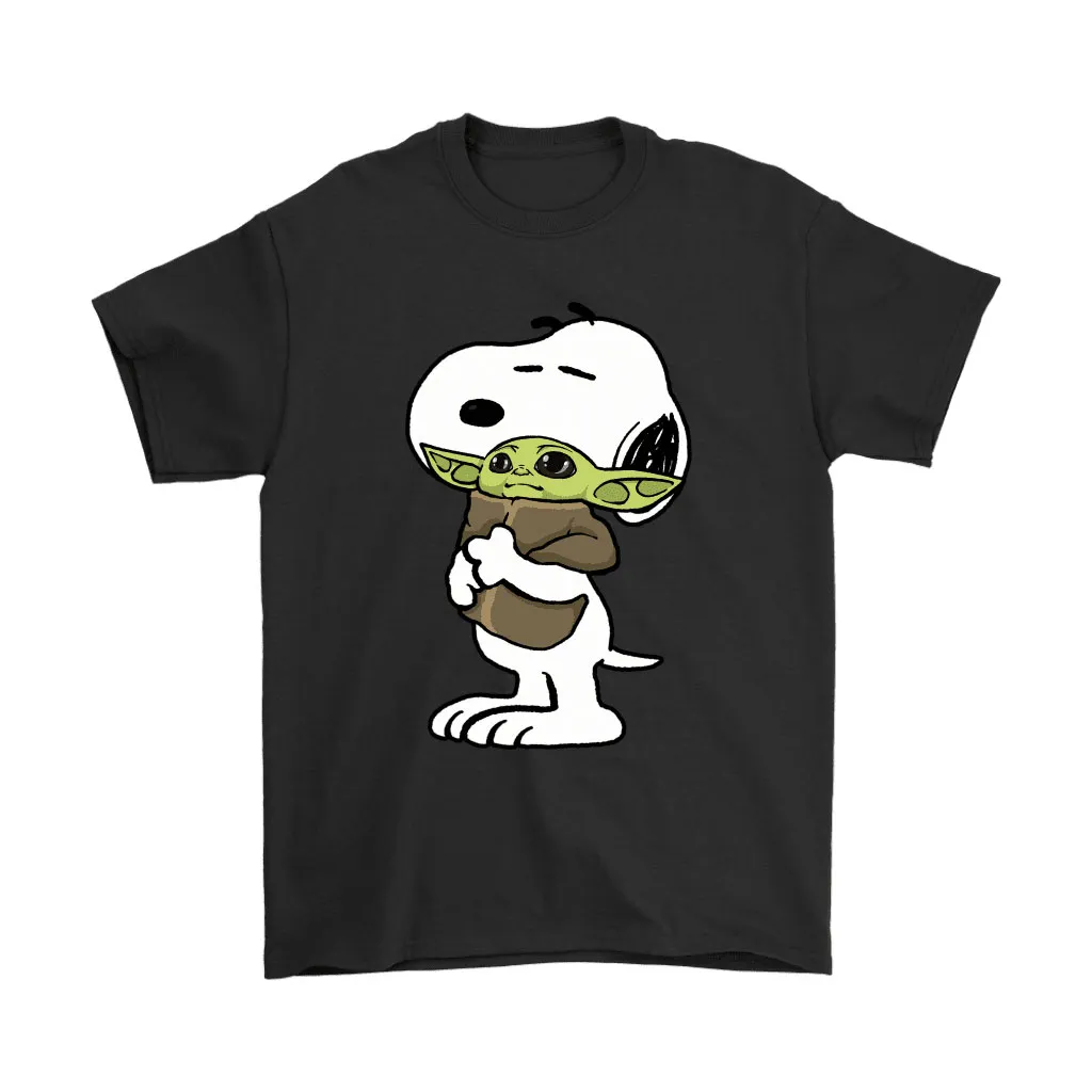 Snoopy Hugging Baby Yoda Unisex T-Shirt, Hoodie, Sweatshirt