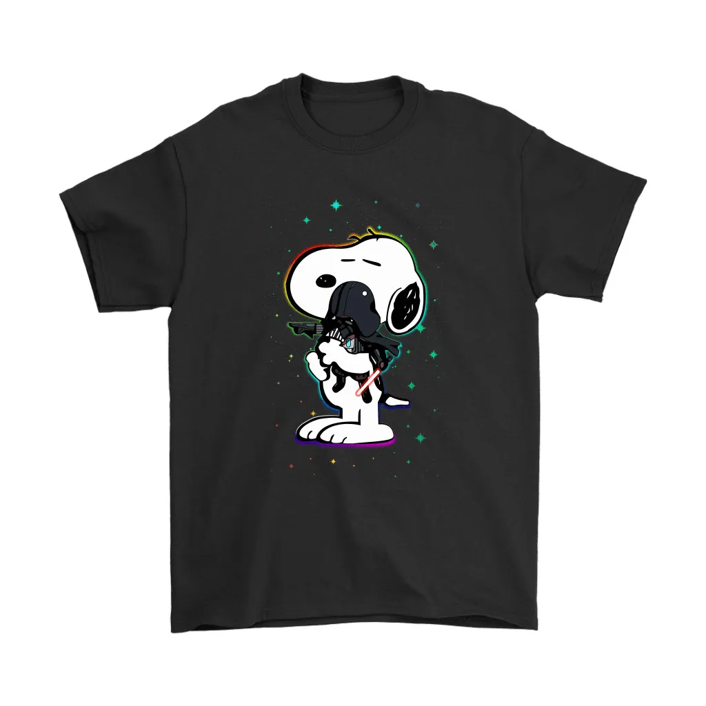 Snoopy Hugs Small Darth Vader Neon Light Star Wars Unisex T-Shirt, Hoodie, Sweatshirt