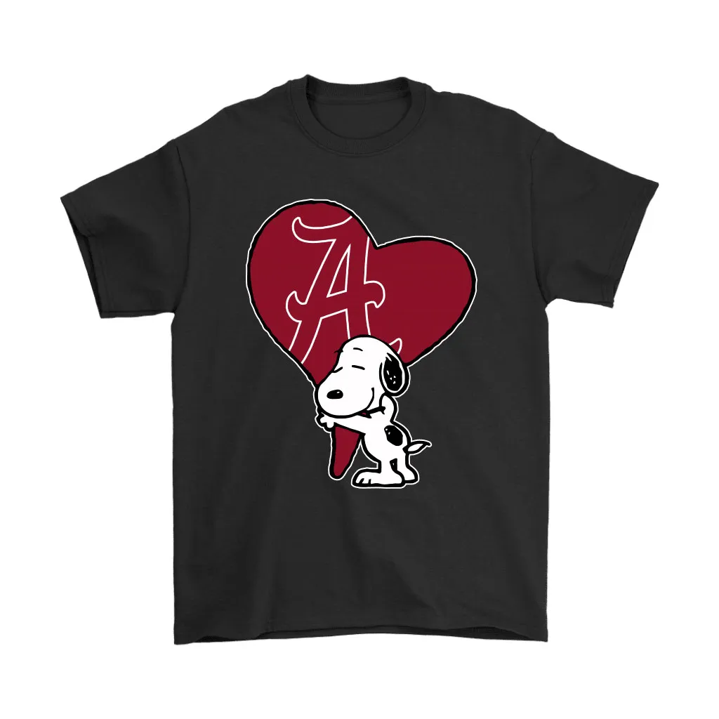 Snoopy Hugs The Alabama Crimson Tide Heart Ncaa Unisex T-Shirt, Hoodie, Sweatshirt