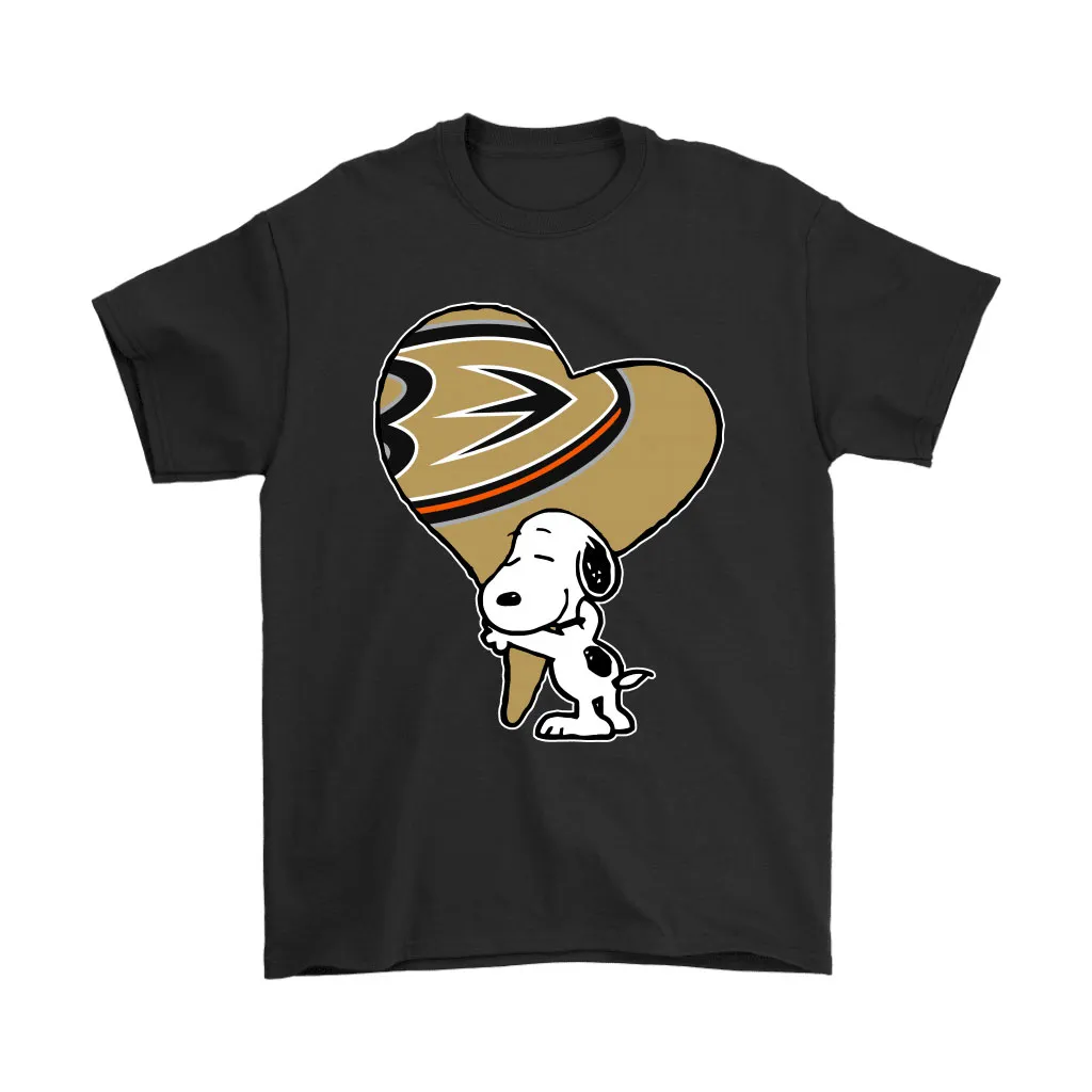 Snoopy Hugs The Anaheim Ducks Heart Nhl Unisex T-Shirt, Hoodie, Sweatshirt