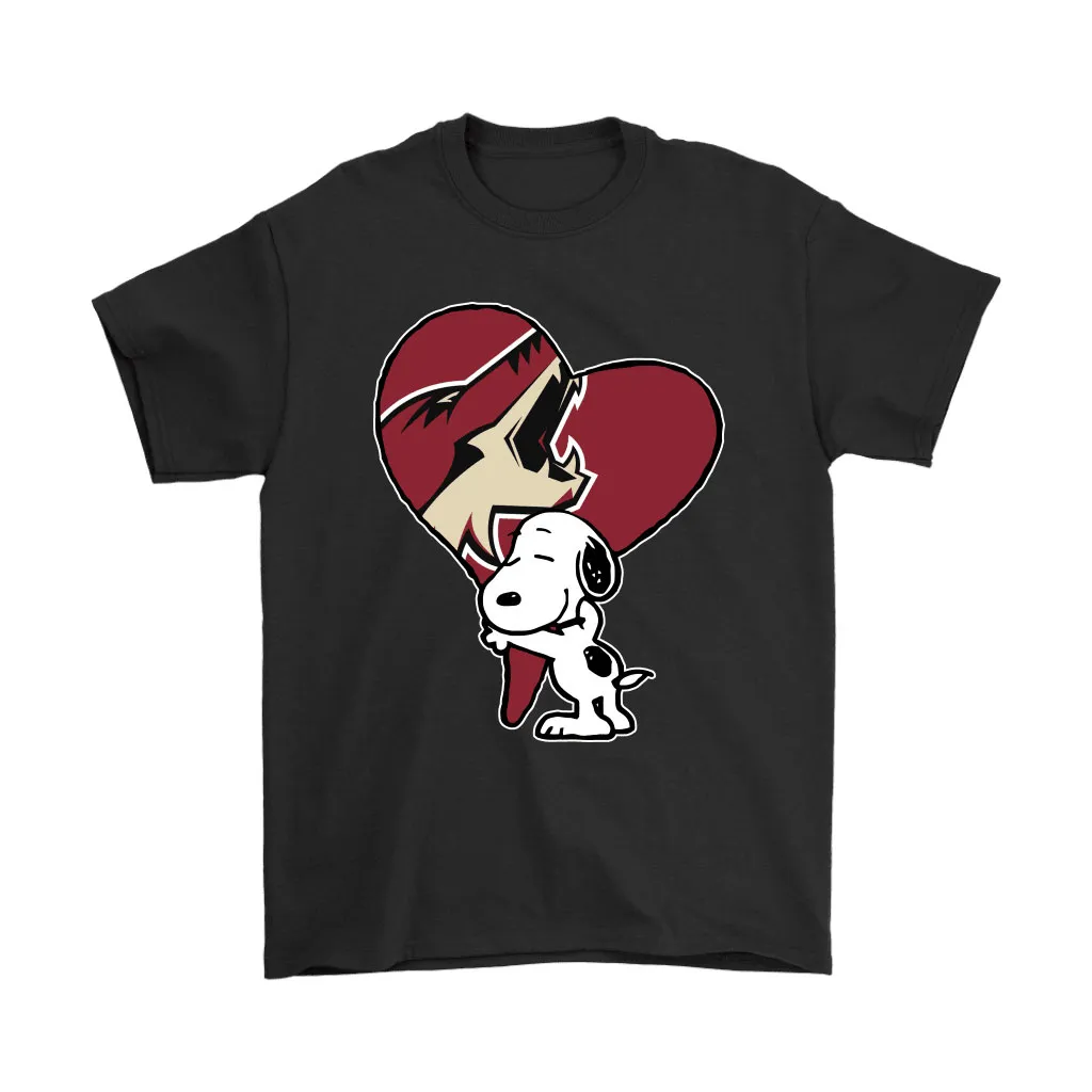 Snoopy Hugs The Arizona Coyotes Heart Nhl Unisex T-Shirt, Hoodie, Sweatshirt