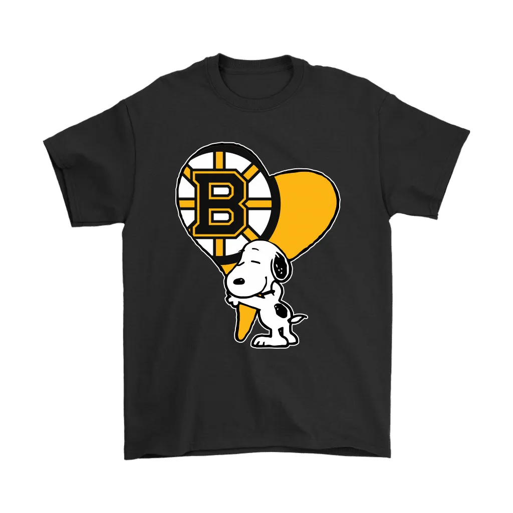 Snoopy Hugs The Boston Bruins Heart Nhl Unisex T-Shirt, Hoodie, Sweatshirt