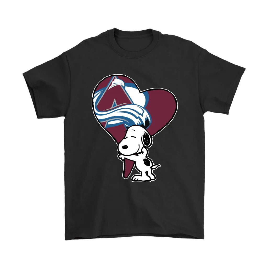 Snoopy Hugs The Colorado Avalanche Heart Nhl Unisex T-Shirt, Hoodie, Sweatshirt