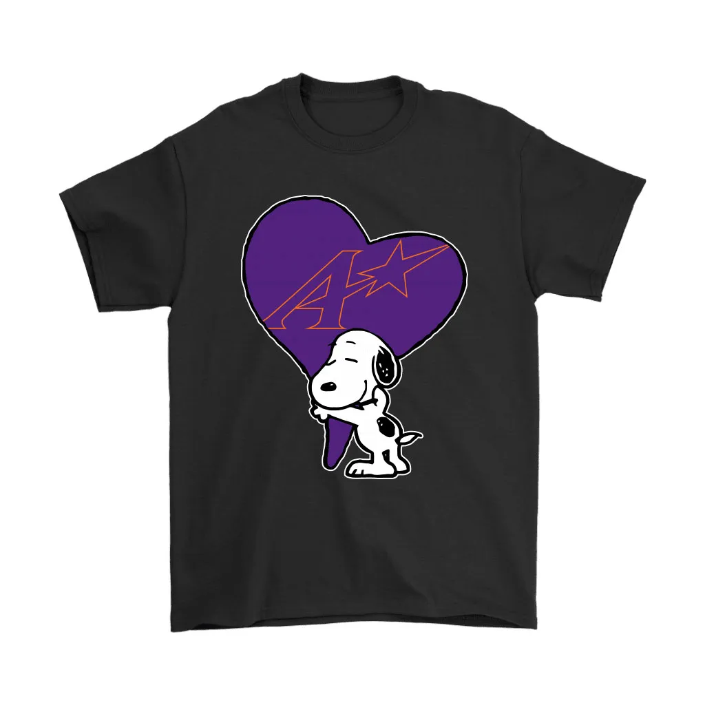 Snoopy Hugs The Evansville Purple Aces Heart Ncaa Unisex T-Shirt, Hoodie, Sweatshirt