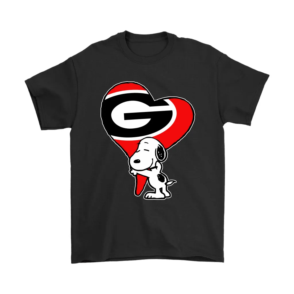 Snoopy Hugs The Georgia Bulldogs Heart Ncaa Unisex T-Shirt, Hoodie, Sweatshirt