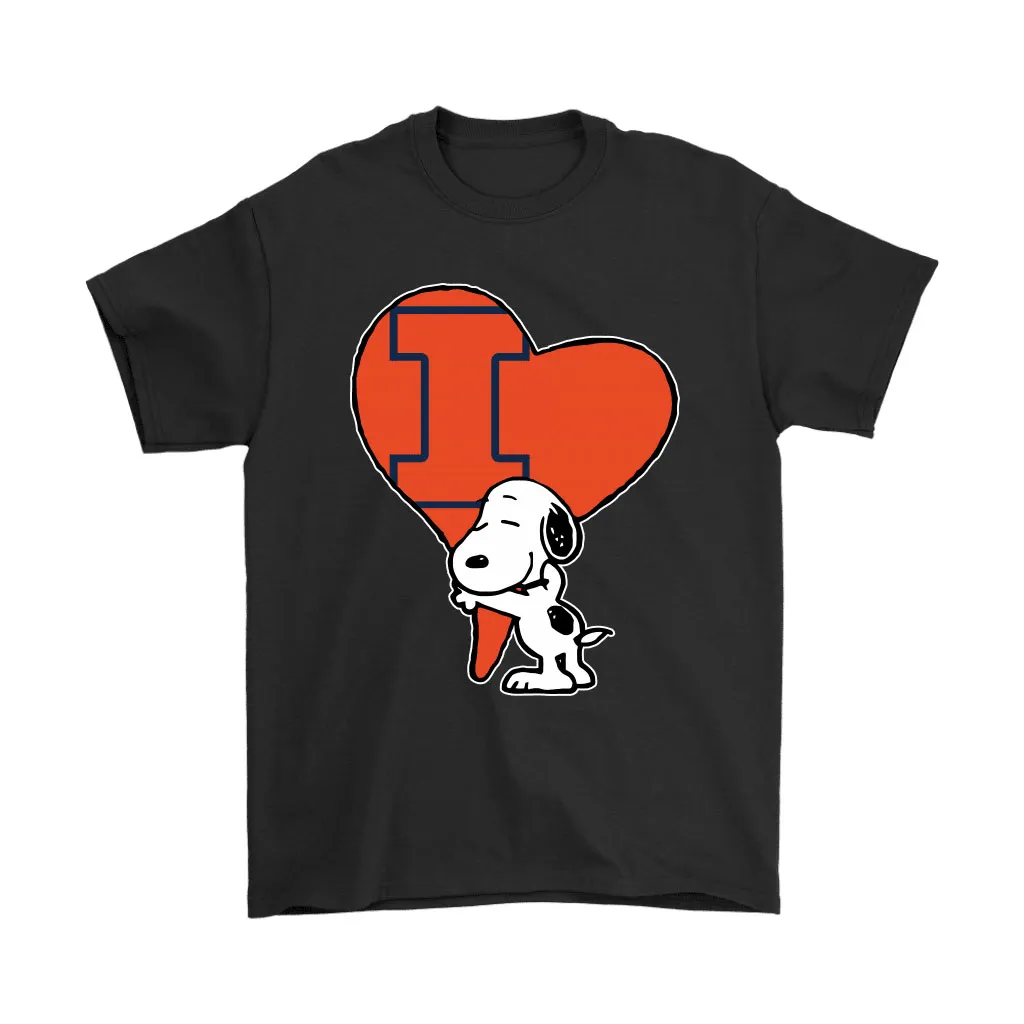 Snoopy Hugs The Illinois Fighting Illini Heart Ncaa Unisex T-Shirt, Hoodie, Sweatshirt