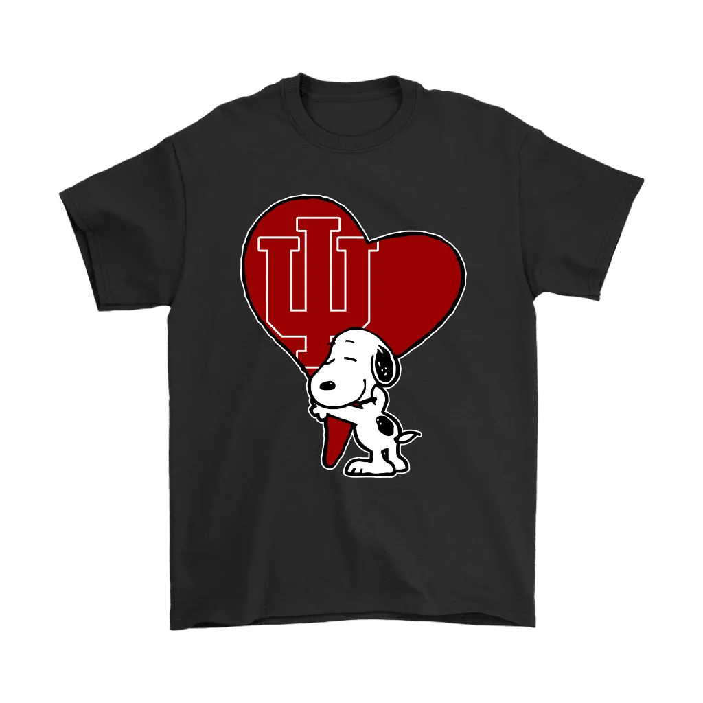 Snoopy Hugs The Indiana Hoosiers Heart Ncaa Unisex T-Shirt, Hoodie, Sweatshirt