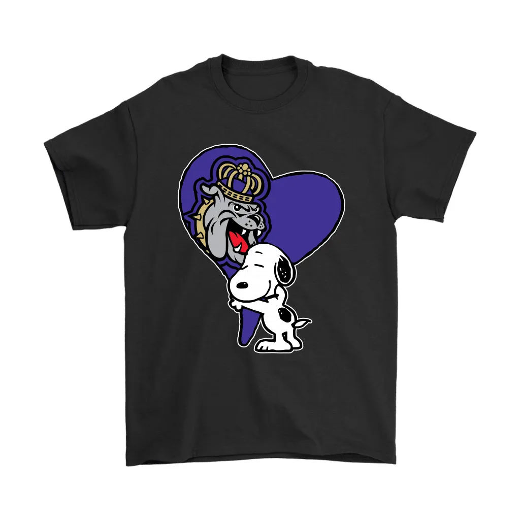 Snoopy Hugs The James Madison Dukes Heart Ncaa Unisex T-Shirt, Hoodie, Sweatshirt