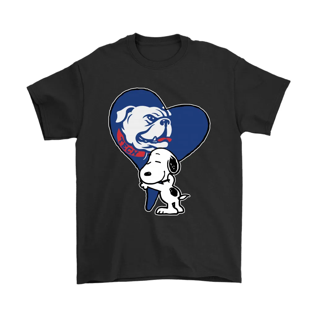 Snoopy Hugs The Louisiana Tech Bulldogs Heart Ncaa Unisex T-Shirt, Hoodie, Sweatshirt