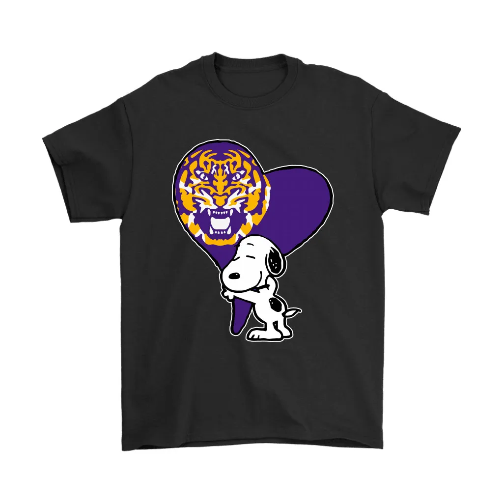 Snoopy Hugs The Lsu Tigers Heart Ncaa Unisex T-Shirt, Hoodie, Sweatshirt