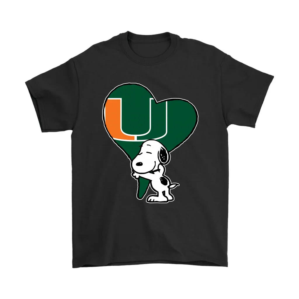 Snoopy Hugs The Miami Hurricanes Heart Ncaa Unisex T-Shirt, Hoodie, Sweatshirt