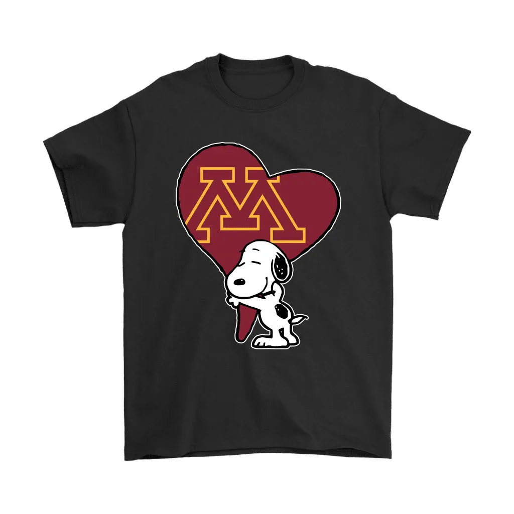 Snoopy Hugs The Minnesota Golden Gophers Heart Ncaa Unisex T-Shirt, Hoodie, Sweatshirt