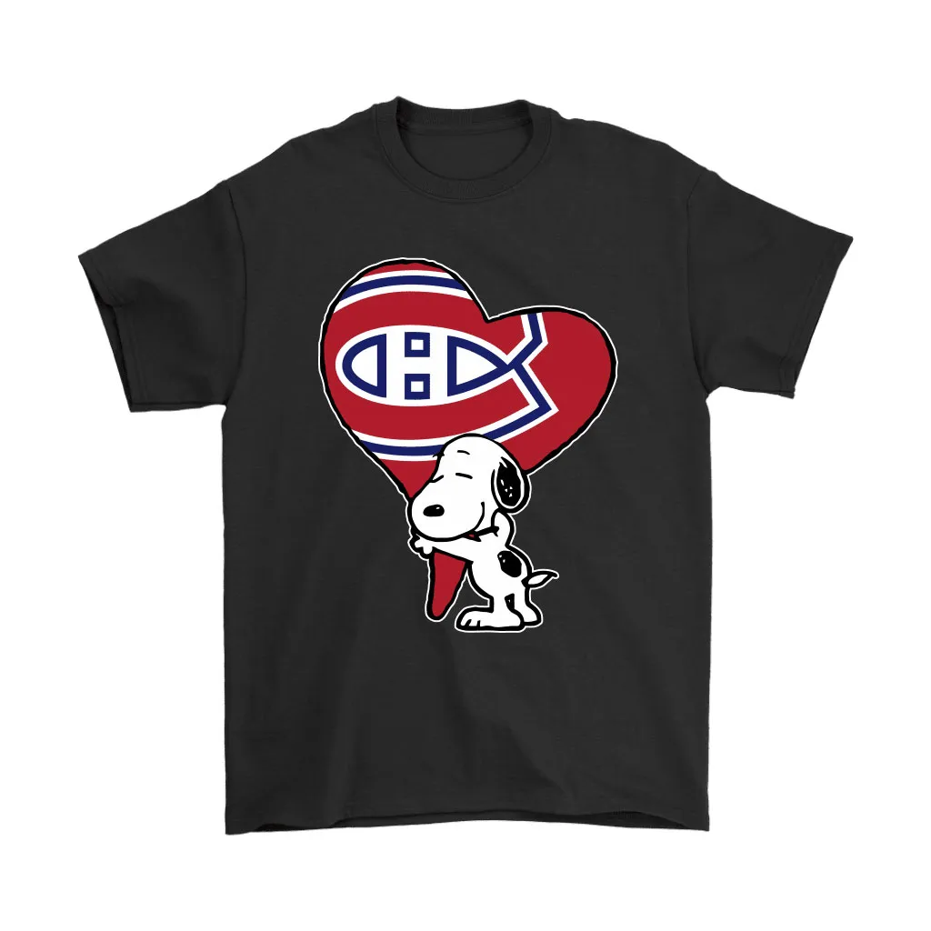 Snoopy Hugs The Montreal Canadiens Heart Nhl Unisex T-Shirt, Hoodie, Sweatshirt