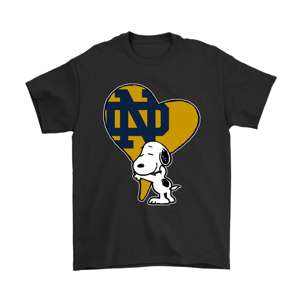 Snoopy Hugs The Notre Dame Fighting Irish Heart Ncaa Unisex T-Shirt, Hoodie, Sweatshirt