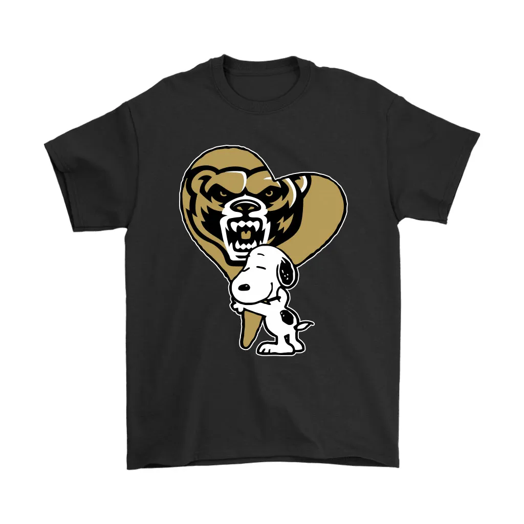 Snoopy Hugs The Oakland Golden Grizzlies Heart Ncaa Unisex T-Shirt, Hoodie, Sweatshirt