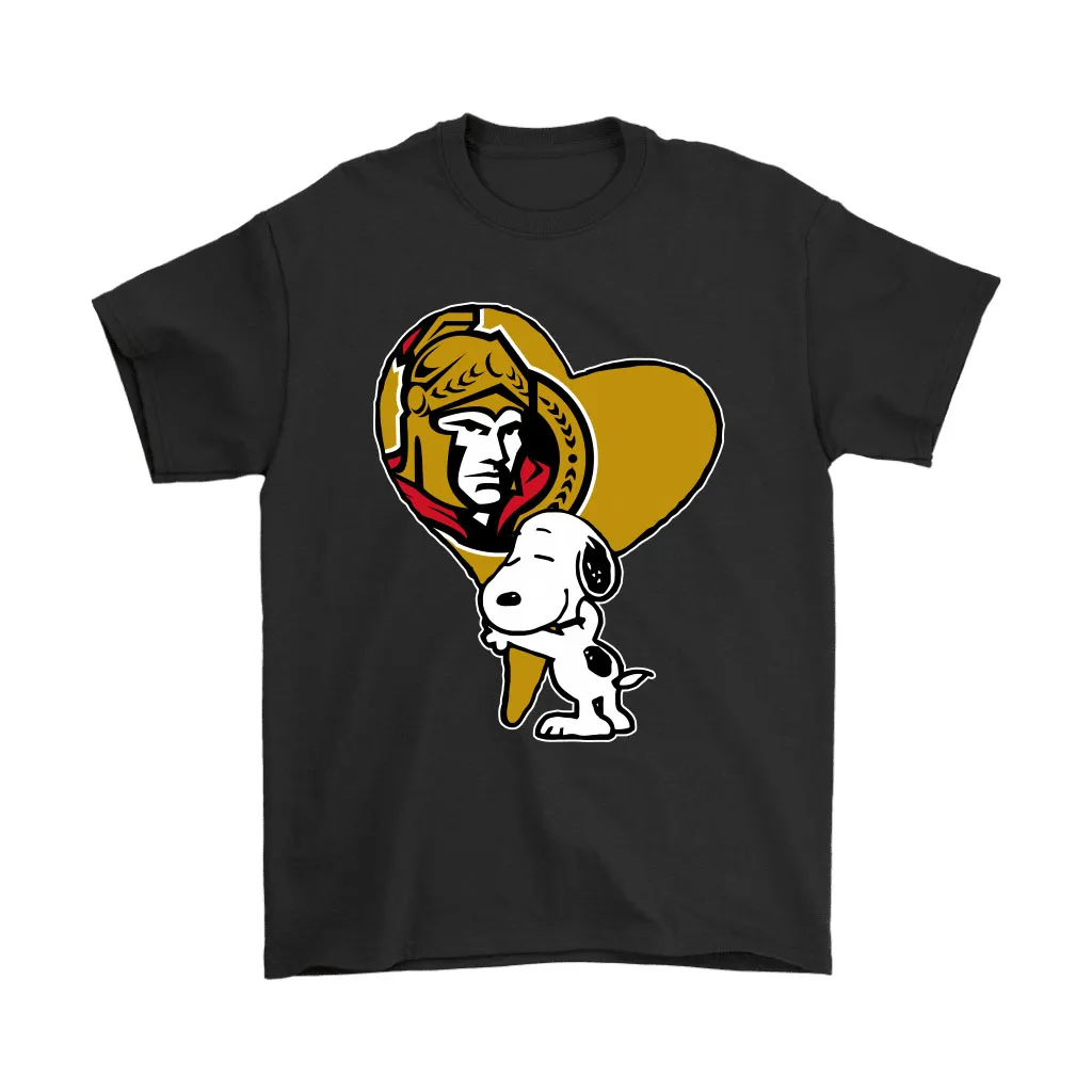 Snoopy Hugs The Ottawa Senators Heart Nhl Unisex T-Shirt, Hoodie, Sweatshirt