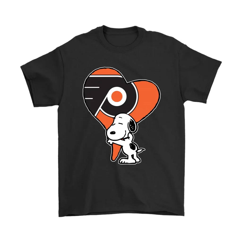 Snoopy Hugs The Philadelphia Flyers Heart Nhl Unisex T-Shirt, Hoodie, Sweatshirt