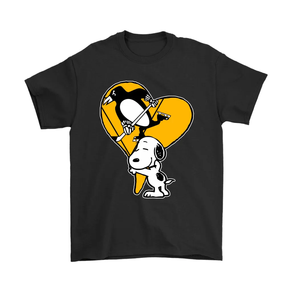 Snoopy Hugs The Pittsburgh Penguins Heart Nhl Unisex T-Shirt, Hoodie, Sweatshirt