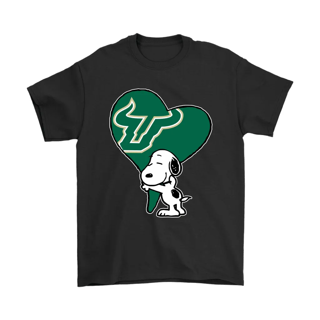 Snoopy Hugs The South Florida Bulls Heart Ncaa Unisex T-Shirt, Hoodie, Sweatshirt