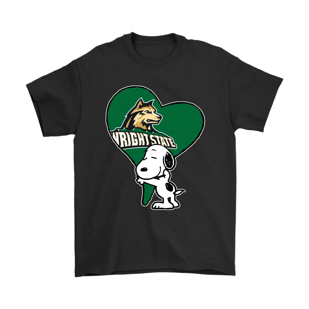 Snoopy Hugs The Wright State Raiders Heart Ncaa Unisex T-Shirt, Hoodie, Sweatshirt