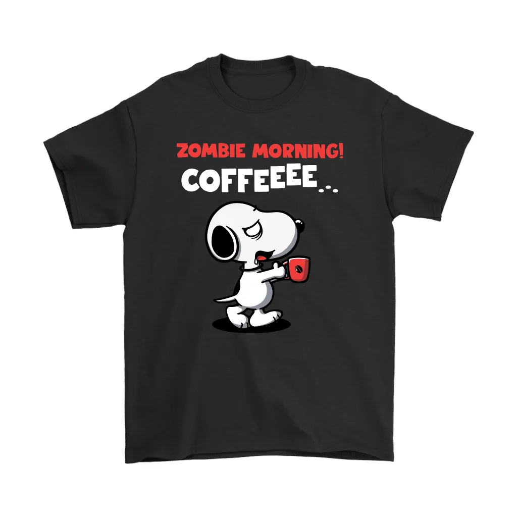 Snoopy Needs Coffee Zombie Morning Coffeeee Unisex T-Shirt, Hoodie, Sweatshirt