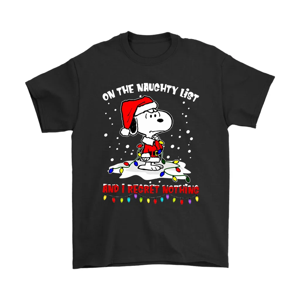 Snoopy On The Naughty List And I Regret Nothing Christmas Unisex T-Shirt, Hoodie, Sweatshirt