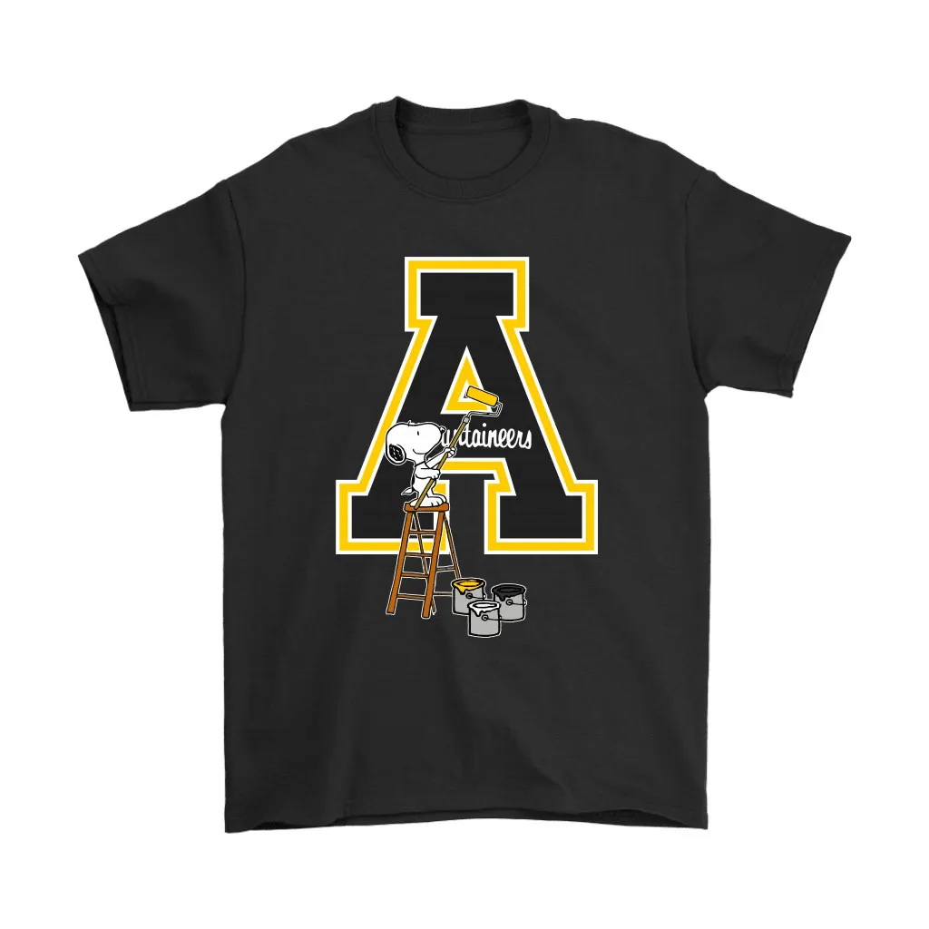 Snoopy Paints The Appalachian State Mountaineers Logo Ncaa Football Unisex T-Shirt, Hoodie, Sweatshirt