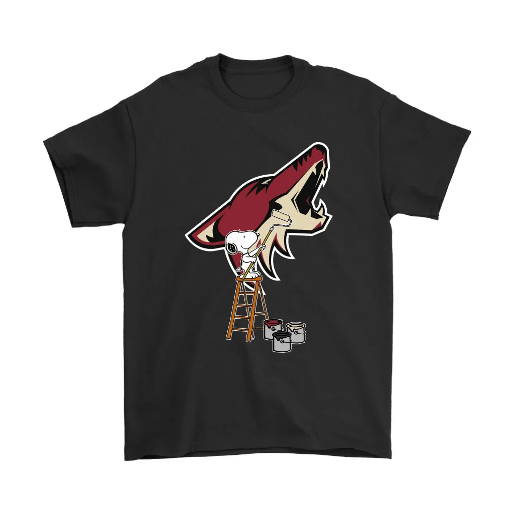 Snoopy Paints The Arizona Coyotes Logo Nhl Ice Hockey Unisex T-Shirt, Hoodie, Sweatshirt