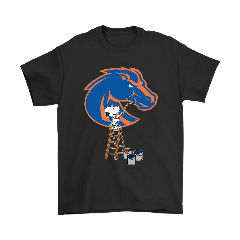 Snoopy Paints The Boise State Broncos Logo Ncaa Football Unisex T-Shirt, Hoodie, Sweatshirt