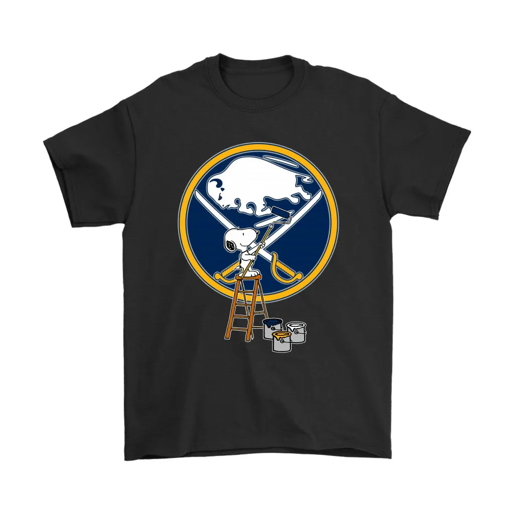 Snoopy Paints The Buffalo Sabres Logo Nhl Ice Hockey Unisex T-Shirt, Hoodie, Sweatshirt