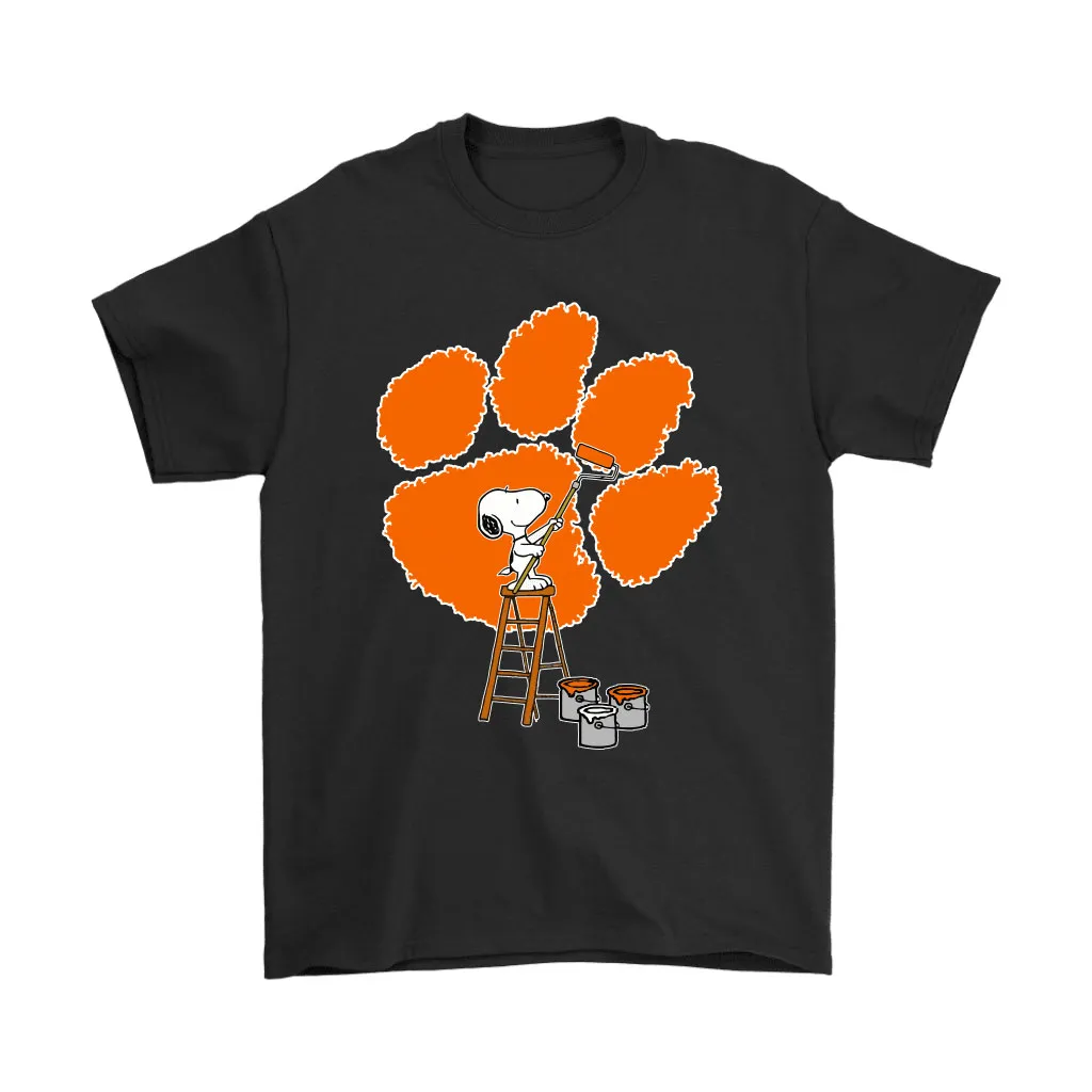 Snoopy Paints The Clemson Tigers Logo Ncaa Football Unisex T-Shirt, Hoodie, Sweatshirt