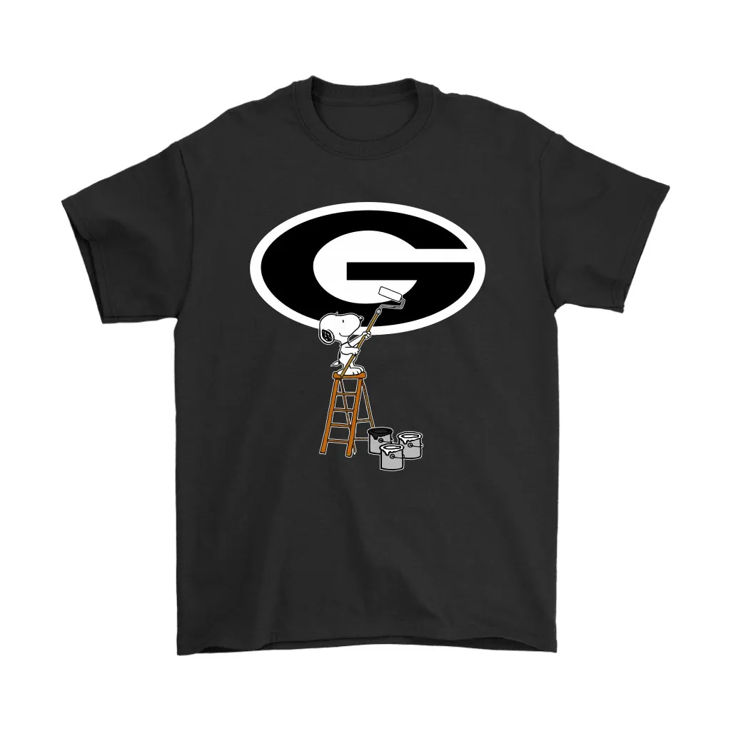 Snoopy Paints The Georgia Bulldogs Logo Ncaa Football Unisex T-Shirt, Hoodie, Sweatshirt