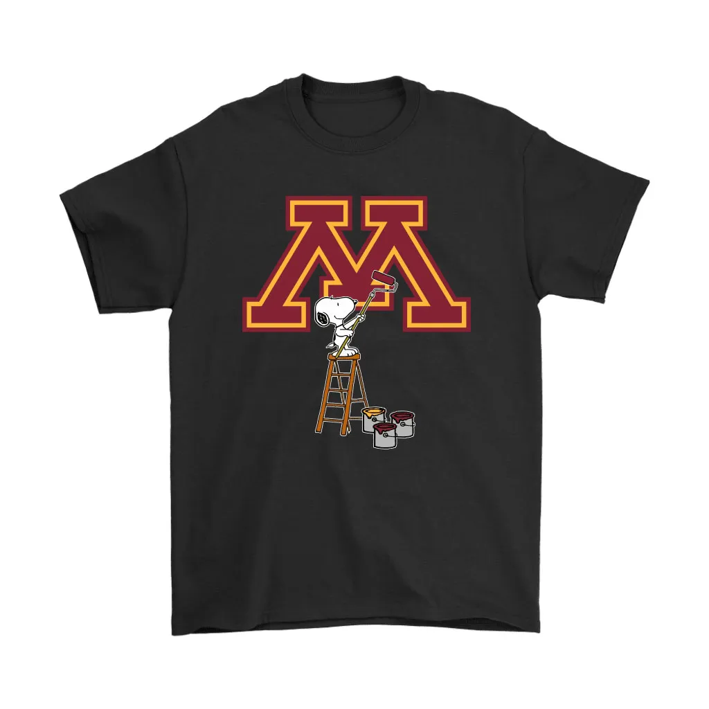 Snoopy Paints The Minnesota Golden Gophers Logo Ncaa Football Unisex T-Shirt, Hoodie, Sweatshirt