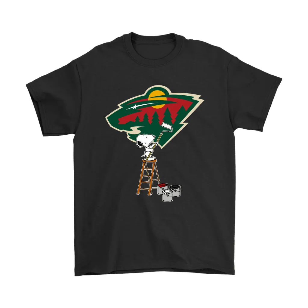 Snoopy Paints The Minnesota Wild Logo Nhl Ice Hockey Unisex T-Shirt, Hoodie, Sweatshirt